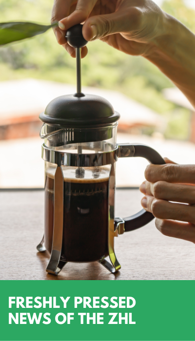 coffee press with freshly pressed news of the center for teaching and learning at university of bayreuth