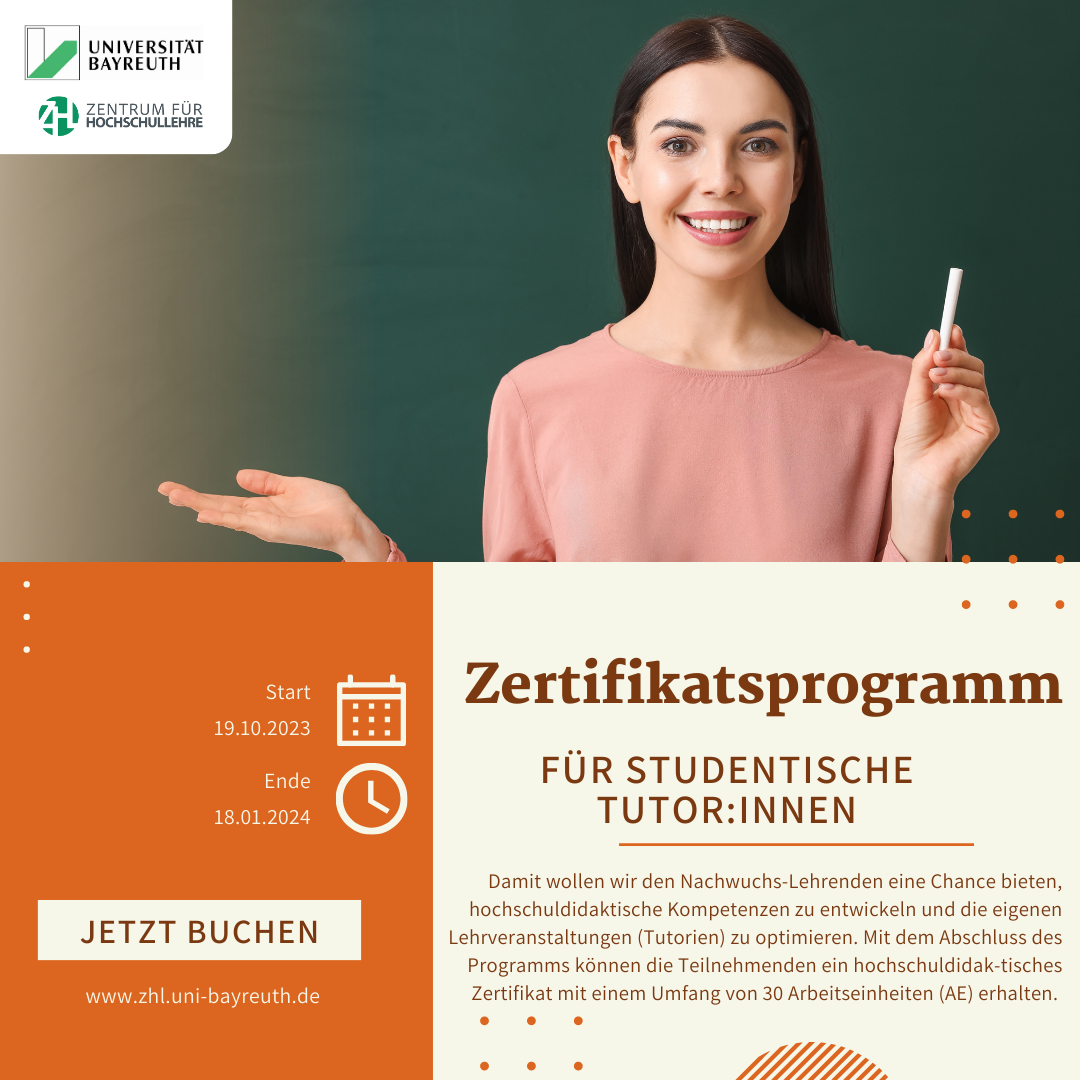 Tutor Zertifikatsprogramm Ausbildung Zertifikat studentische lehre tutorien halten