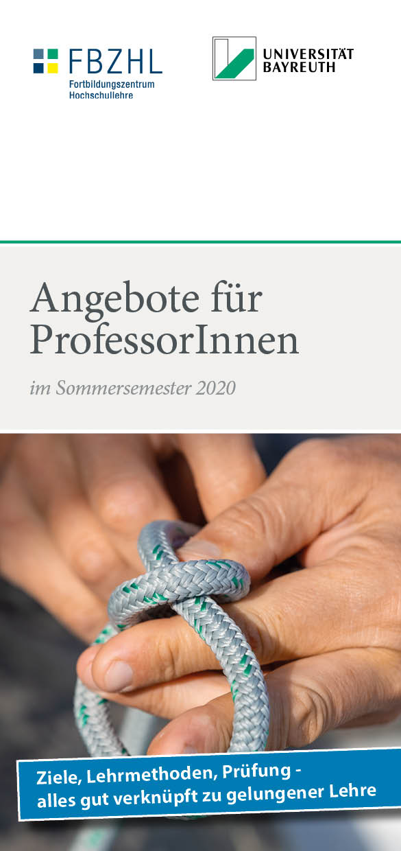 Weiterbildung im Bereich Hochschuldidaktik für alle Lehrenden der Universität Bayreuth. Allgemeines Seminarangebot zur professionellen Weiterbildung der Professorinnen an der Univ. Hier ist das Seminarprogramm für Professoren abgebildet