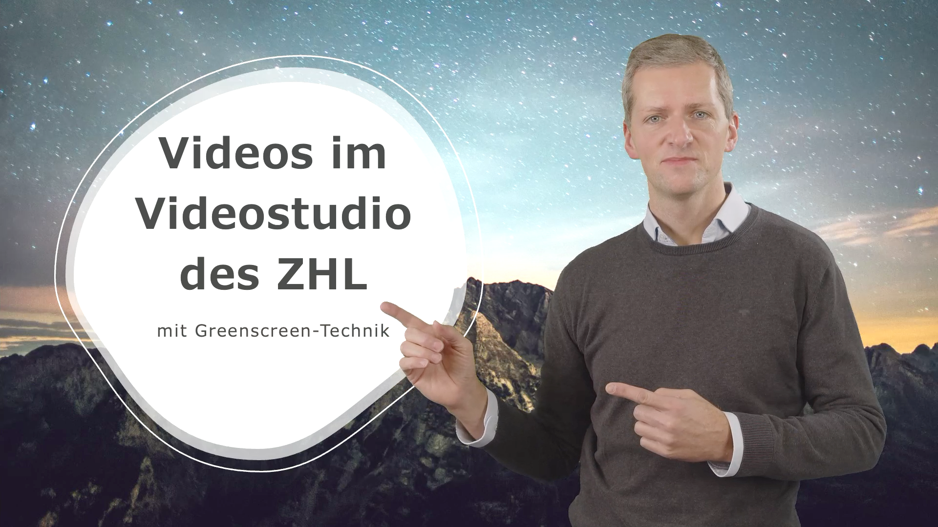 Beispielvisualisierung für das fertige Erscheinungsbild im Videostudio der Uni Bayreuth. So kann es aussehen. Das Studio bietet verschiedene Hintergründe für die Aufzeichnung. Von Greenscreentechnik bis Papierhintergründe in schwarz, grau und weiß.